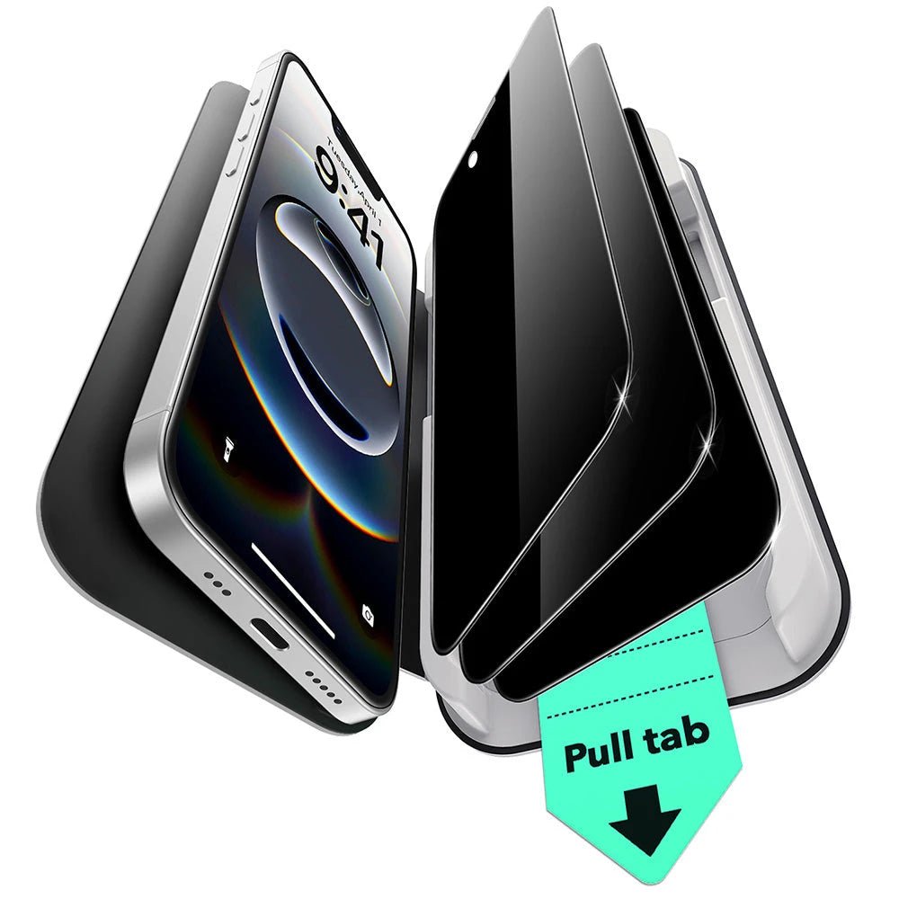 ESR 3 Pack for iPhone 16e/ iPhone 14/ iPhone 13/ iPhone 13 Pro Privacy Screen Protector, Anti-spy Tempered-Glass Privacy Screen Protector, Micro-curved Edges, Case Friendly product image