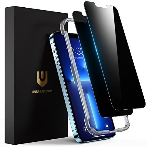UNBREAKcable Privacy Screen Protector for iPhone 14/ iPhone 13/13 Pro, Tempered Glass [True 28° Anti Spy] [9H Hardness] [Case Friendly] Private Protector for iPhone 6.1" - 2 Pack product image