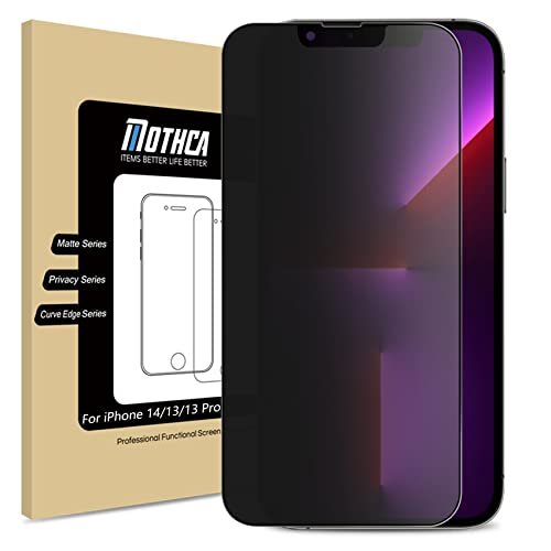 Mothca for iPhone 17e / 16e / iPhone 14/13 / 13 Pro (6.1-inch) Matte Privacy Screen Protector with Alignment Sticker, Full Coverage Anti-Spy Anti-Glare Anti-Smudge Tempered Glass product image