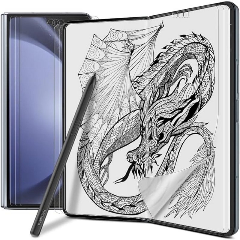 DIACUBE [3+3 Pack] for Samsung Galaxy Z Fold 4, Paperfeel Anti-Glare Matte Screen Protector, 3 Pack Inside Paperfeel Film + 3 Pack Front Anti-Glare Matte Film, Anti-Fingerprint, Self-Healing, Bubble Free Easy Installation with Alignment Applicator product image