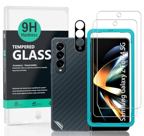 Ibywind For Samsung Galaxy Z Fold 4 5G Screen Protector, 2 Pack 9H Hardness Tempered Glass, Military-Grade Protection, With 1Pc Camera Lens Protector, 1Pc Back Cover, Anti-Scratch, Anti-Shatter product image
