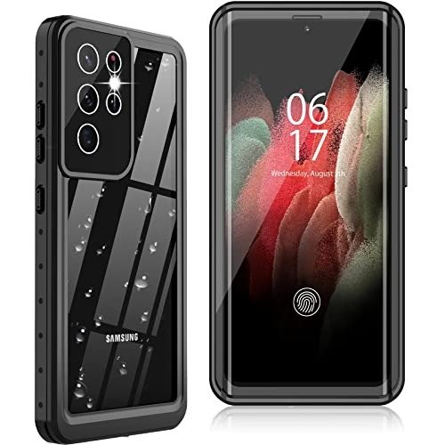 Oterkin for Samsung Galaxy S21 Ultra Case,S21 Ultra Waterproof Case with Built-in Screen Protector Dustproof Shockproof 360 Full Body Underwater Case for Samsung S21 Ultra 5G 6.8inch (2021) Black product image