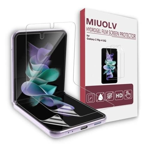 Galaxy Z Flip 4 Screen Protector 2 Pack, Hydrogel Film Screen Protector for Samsung Galaxy Z Flip 4, Soft EPU Screen Protector Full Covered, High Definition, Scratch Self Recovery, Bubble Free product image