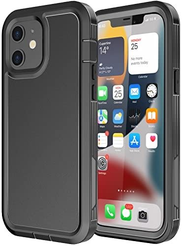 Diverbox for iPhone 12 Case/iPhone 12 Pro Case, [Shockproof] [Dropproof] [Dust-Proof] Built-in Screen Protector Protective Phone Case Cover for Apple iPhone 12/12 Pro (6.1 inch) Black product image