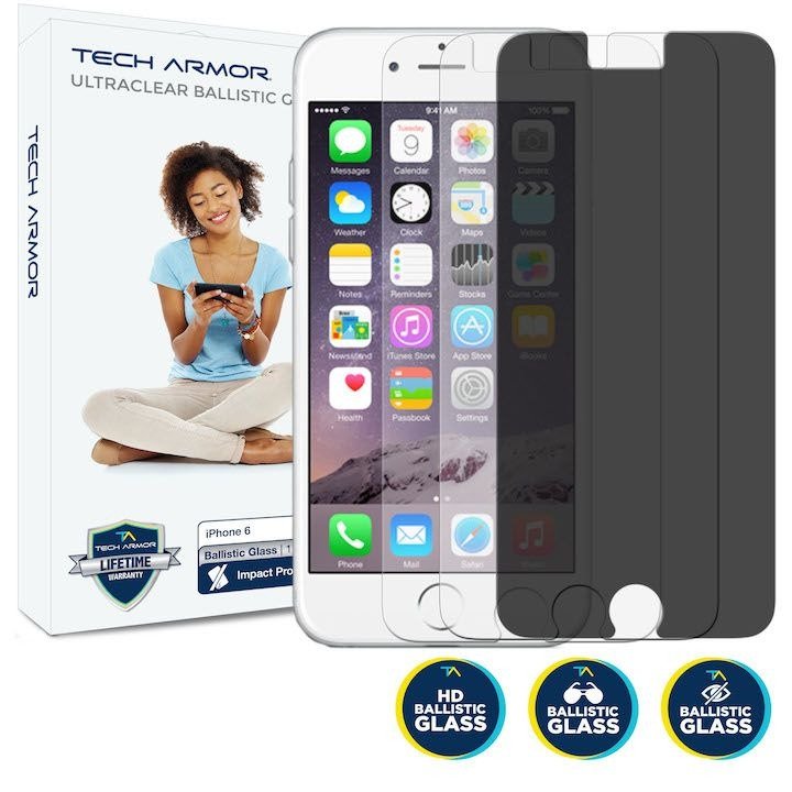 Tech Armor Privacy Ballistic Glass Screen Protector for iPhone 6 / 6s (4.7") [1-Pack] product image