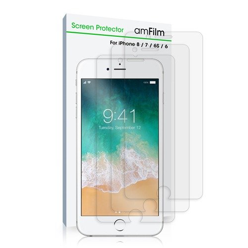amFilm Anti-Glare Matte Flex Film Screen Protector for iPhone 8, 7, 6S, 6 (4.7") [3-Pack] product image