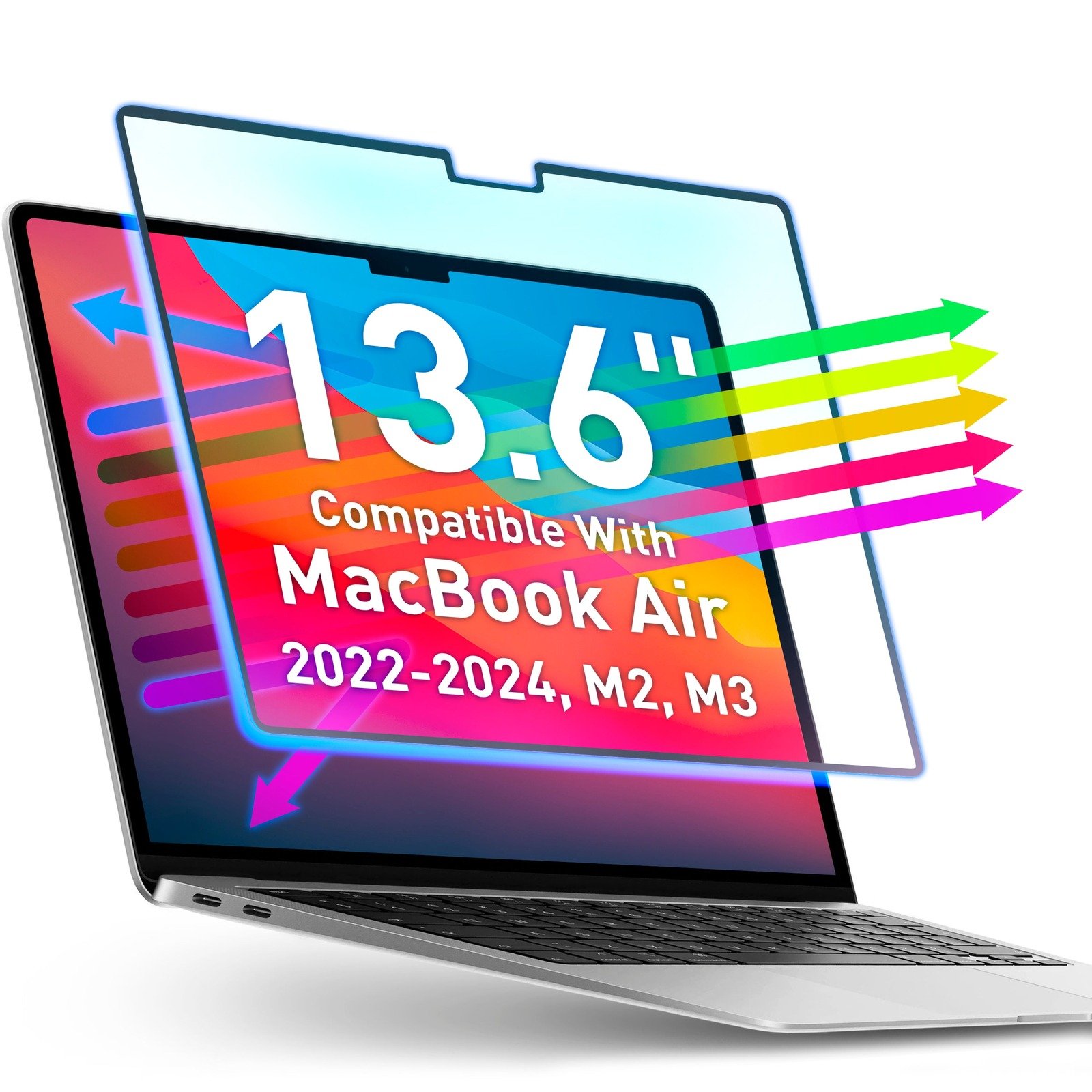 VINTEZ Magnetic Blue Light Screen Protector for MacBook Air 13.6 inch (M2, A2681) product image