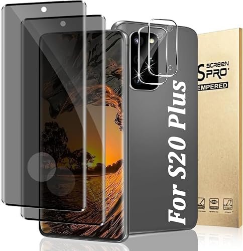 Geviaho 2 Pack for Galaxy S20 Plus Privacy Screen Protector 3D Full Coverage, 9H Tempered Glass, Scratch Resistant, Touch Sensitive, for Samsung Galaxy S20 Plus 6.7 Inch product image