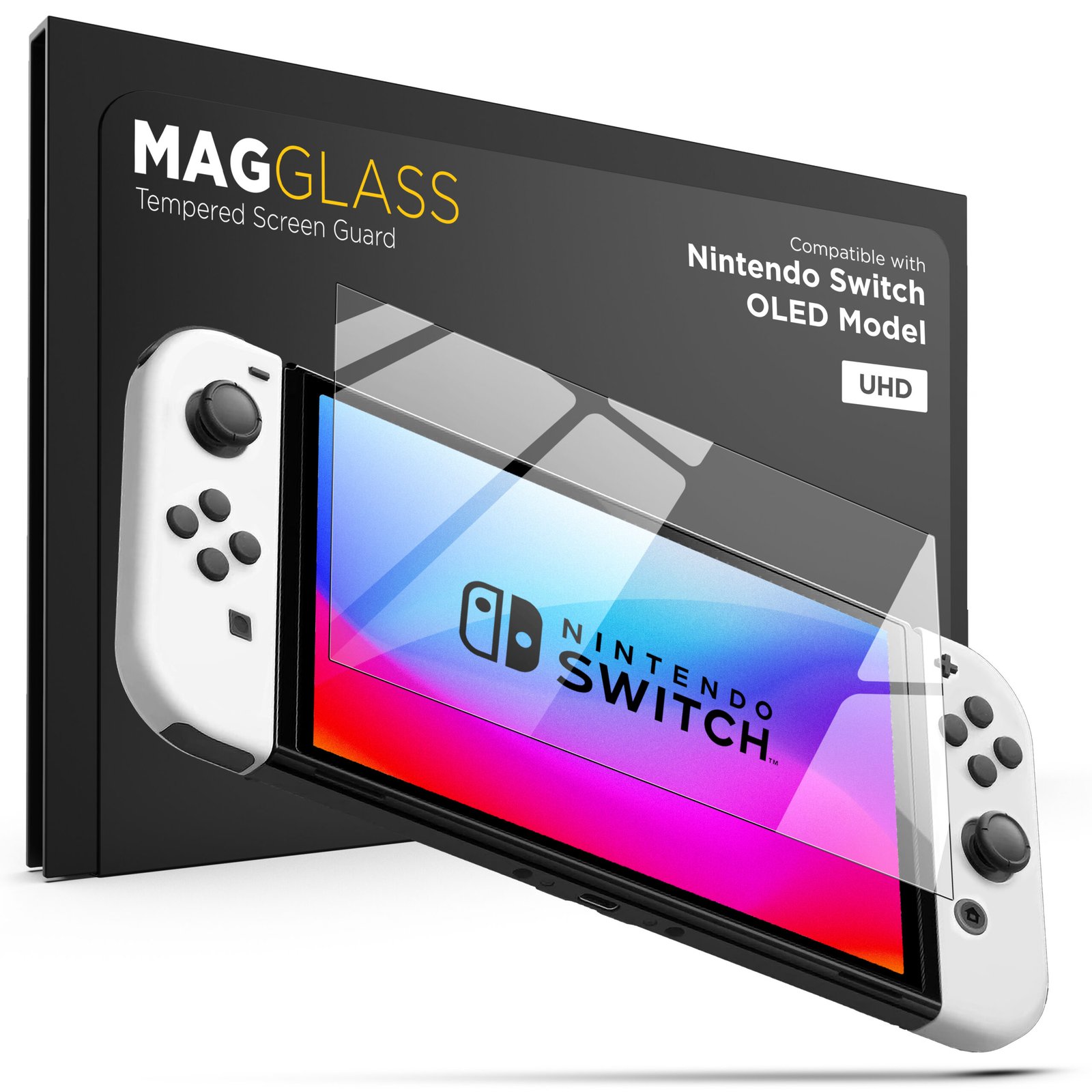 magglass Screen Protector Compatible with Nintendo Switch OLED (2021) UHD Tempered Glass Guard product image