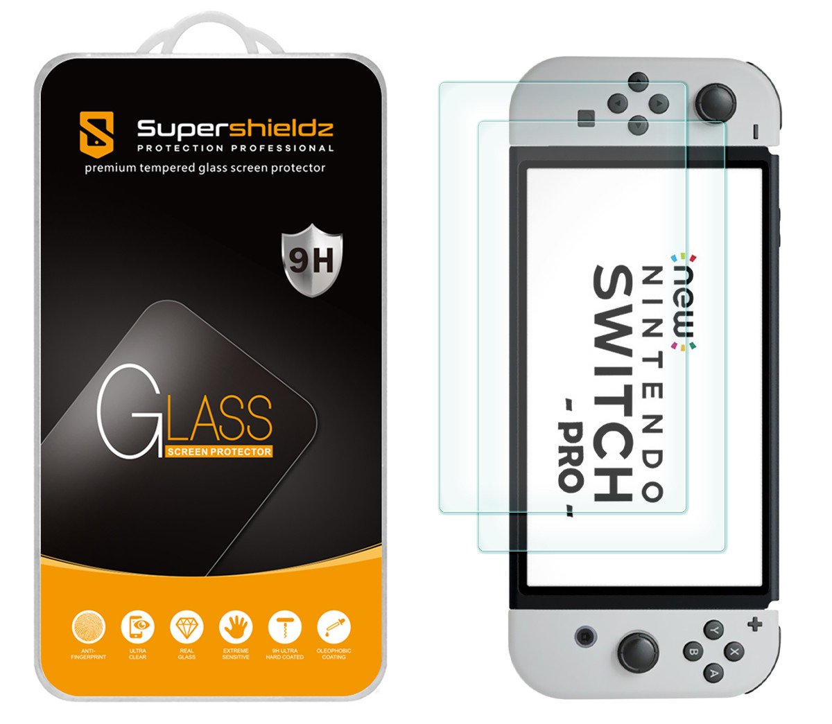 Supershieldz (2 Pack) Designed for Nintendo Switch OLED (2021) Tempered Glass Screen Protector, Anti Scratch, Bubble Free product image