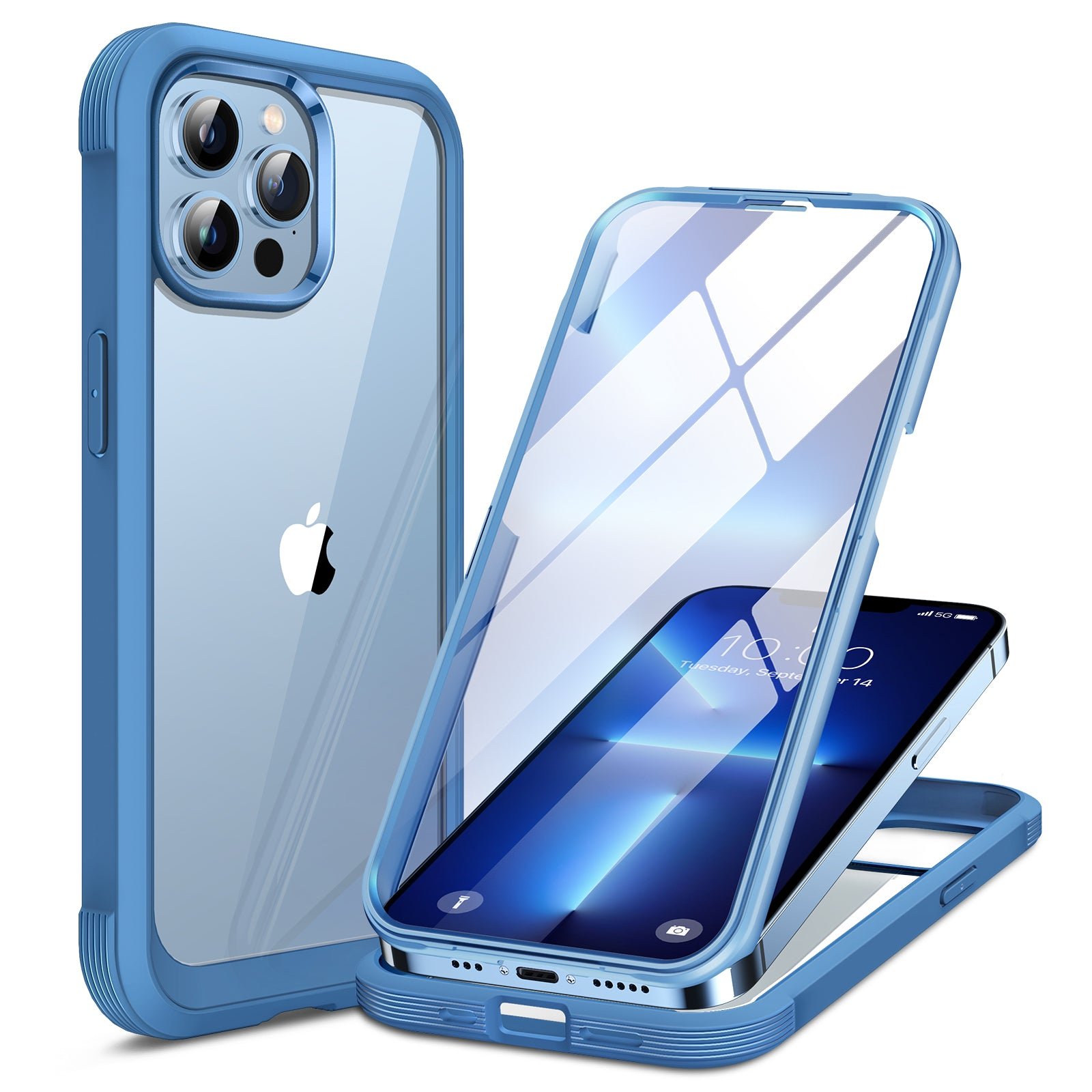 Miracase Glass Case for iPhone 13 Pro Max 6.7 inch, 2023 Upgrade Full-Body Clear Bumper Case with Built-in 9H Tempered Glass Screen Protector for iPhone 13 Pro Max product image