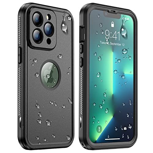 Temdan for iPhone 13 Pro Max Case Waterproof, Built-in 9H Tempered Glass Camera Lens & Screen Protection [12FT Military Dropproof] [Full-Body Shockproof] [Dustproof] [IP68 Underwater] Full-Body Shockproof Phone Case - Black product image