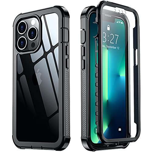 Red2Fire for iPhone 13 Pro Max Case, [360 Full Body] [with Built-in Screen Protector] [Heavy Duty Protection] 12 FT Dropproof Shockproof Dust-Proof Bumper Phone Case for iPhone 13 Pro Max 6.7" Black product image