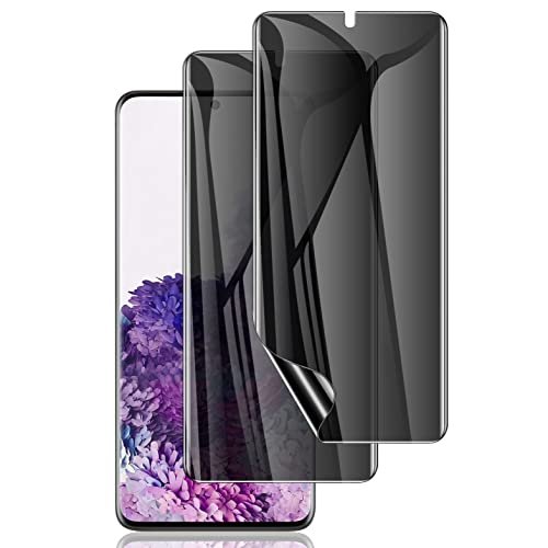 Geviaho [2+2 Packs] Galaxy S20 Privacy Screen Protector and Camera Lens Protector, Fingerprint Unlock, 9H Hardness anti-spy Tempered Glass, No Bubble, Easy Installation, Anti Scratch 6.2 Inch product image