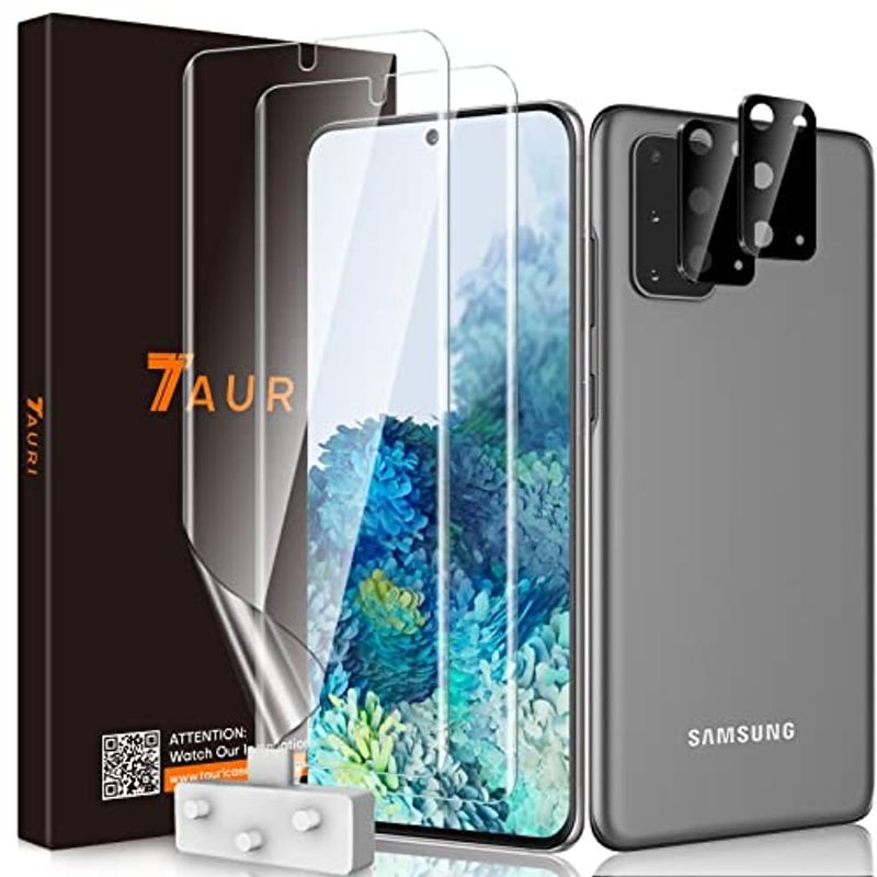 TAURI [3-Pack] Screen Protector for Samsung Galaxy S20 / S20 5G 6.2'', Case-Friendly Bubble Free HD Clear Flexible film Screen Protector product image