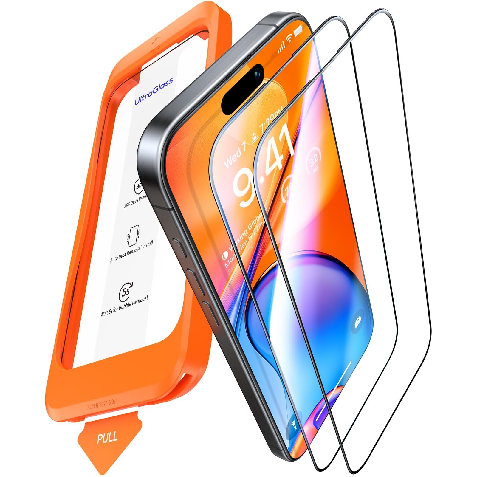 UltraGlass UNBREAK TOP 9H+ Armor for iPhone 17 Pro Max Screen Protector [Military Grade Shatterproof] Screen Protector 17 Pro Max Tempered Glass [Longest Durable] Full Coverage, 2 Pack product image
