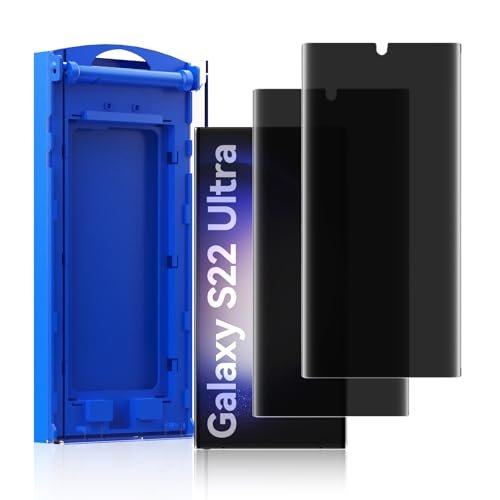 KUZOOM 2 Pack Anti Spy Screen Protector Install kit for Samsung Galaxy S22 Ultra 5G 6.8 Inch, 3D Curved Full-coverage Screen Protective Film, Anti-Scratch, 30 Seconds Installation, Sensitive Touch product image