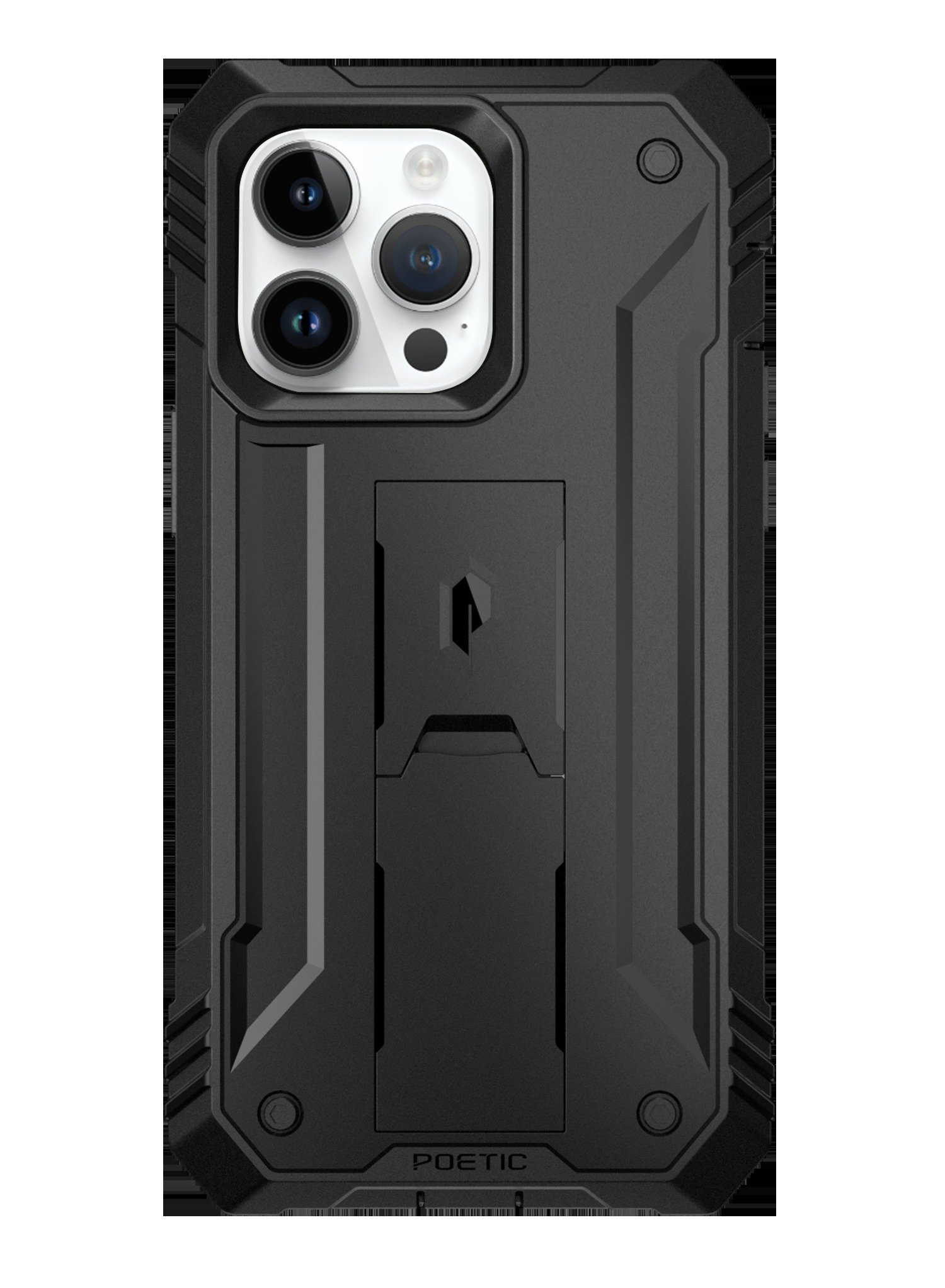Poetic Revolution Case for iPhone 14 Pro Max 6.7 inch, [6FT Mil-Grade Drop Tested], Full-Body Rugged Shockproof Protective Cover with Kickstand & Built-in-Screen Protector, Black product image