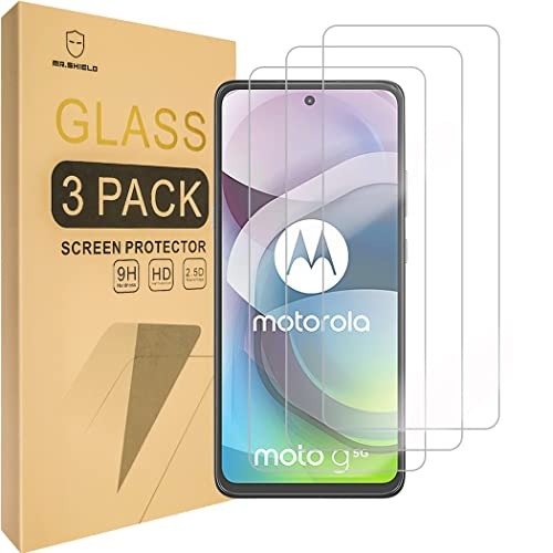 [3-Pack]-Mr.Shield Designed For Motorola (One 5G Ace) / Moto One 5G Ace / One 5G UW Ace / Moto G 5G [Upgrade Maximum Cover Screen Version] [Tempered Glass] [Japan Glass with 9H Hardness] Screen Protector product image