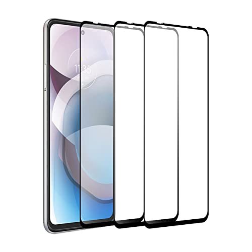 DUNSIHUI 3 Pack Screen Protector for Moto One 5G Ace, Anti-Scratch 9H Hardness Full Coverage For Moto One 5G UW Ace/G 5G Black Edges Silk Print Tempered Glass Protector Film product image