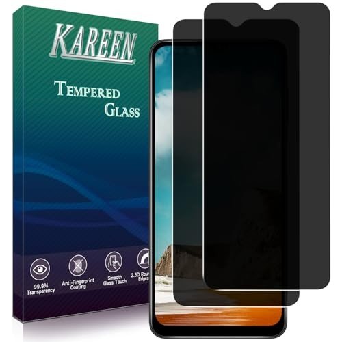 KAREEN [2 Pack Privacy Screen Protector for Samsung Galaxy A12 / A13 / A32 5G / A42 / A03S / A03 / A02S / A02 Anti Spy Private Tempered Glass, Anti-Scratch, Bubble Free product image