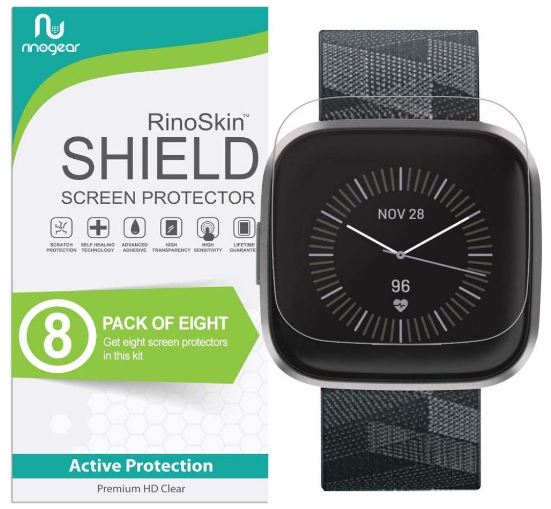 (8-Pack) RinoGear Screen Protector for Fitbit Versa 2, Flexible Clear Film, Case Friendly Full Coverage product image