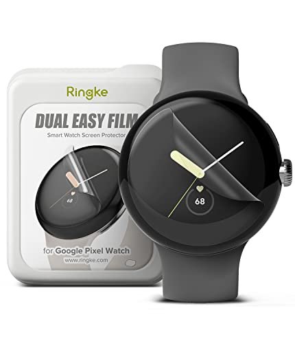 Ringke Dual Easy Film [Self Healing Repair Coating] Compatible with Google Pixel Watch 2 Screen Protector (2023) and Google Pixel Watch Screen Protector (2022), Premium Full Cover Film - 3 Pack product image