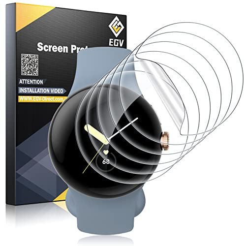EGV 6 Pack for Google Pixel Watch 2 (2023)/ Pixel Watch Screen Protector, TPU Film [Self-Healing], Anti-Scratch, Ultra-Thin Screen Protector product image