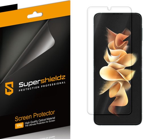 (2 Pack) Supershieldz Designed for Samsung Galaxy Z Flip 3 5G Screen Protector, (Full Coverage) High Definition Clear Shield (TPU) product image