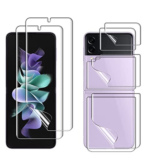 (2 Set Upgraded) geekboy Screen Protector Compatible for Samsung Galaxy Z Flip 3 5G 2021, 2 Pack Inner and Back Flexible Soft TPU Screen Cover Film product image