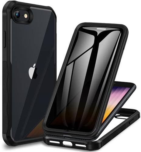 CENHUFO Privacy Case for iPhone SE 2022 3rd / iPhone SE 2020 2nd / iPhone 8/7, Full Body Phone Cover with Built-in 9H Tempered Glass Privacy Screen Protector, Anti Peep Shockproof Bumper - Blue product image