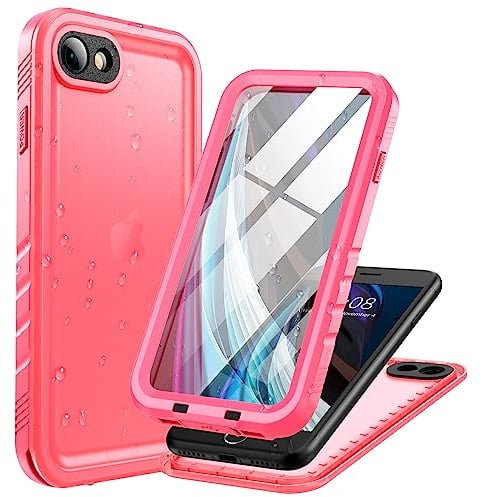 Cozycase Waterproof Case for iPhone SE 3rd 2022/iPhone SE 2nd 2020/iPhone 7/8 - Shockproof Full Body Rugged Case with Built-in Screen Protector Waterproof Case for iPhone SE3/SE2/7/8 (Frosted Pink) product image