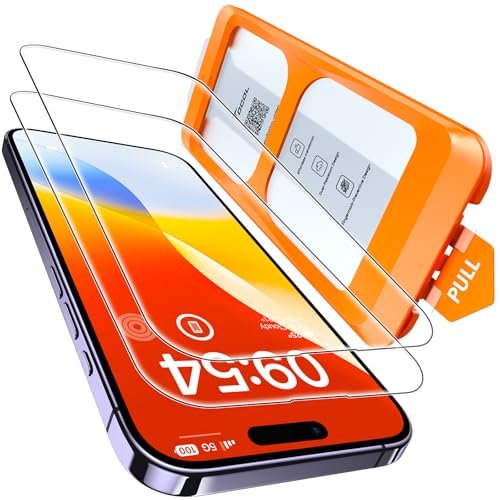 TOCOL for iPhone 14 Pro Screen Protector, 9H+ Tempered Glass, Military Grade Shatterproof, Bubble-Free Easy Installation, Case Friendly HD Clear, 2-Pack product image