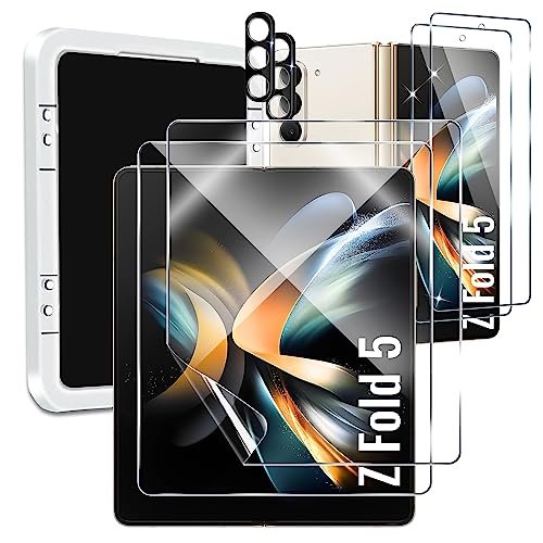 TQLGY 6 in 1 for Samsung Galaxy Z Fold 5 Screen Protector, 2 Pack Inside Flexible TPU Film, 2 Pack Front Tempered Glass, 2 Pack Camera Lens Protectors product image