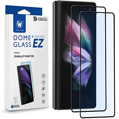 Whitestone 2PACK EZ GLASS Screen Protector for Galaxy Z Fold 3 2021, Full Coverage Tempered Glass Shield [Easy Install] - Two Pack product image
