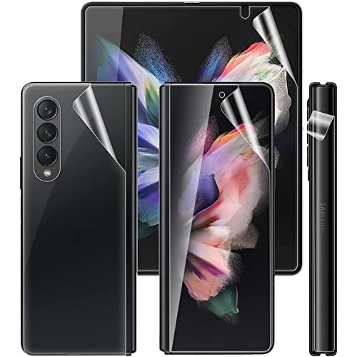 [1Set 3PCS] Galaxy Z Fold 3 Screen Protector, Inside TPU Film + Full Covered Outer +Back Cover Screen Protector,High Clarity, Anti-Shatter, Bubble Free product image