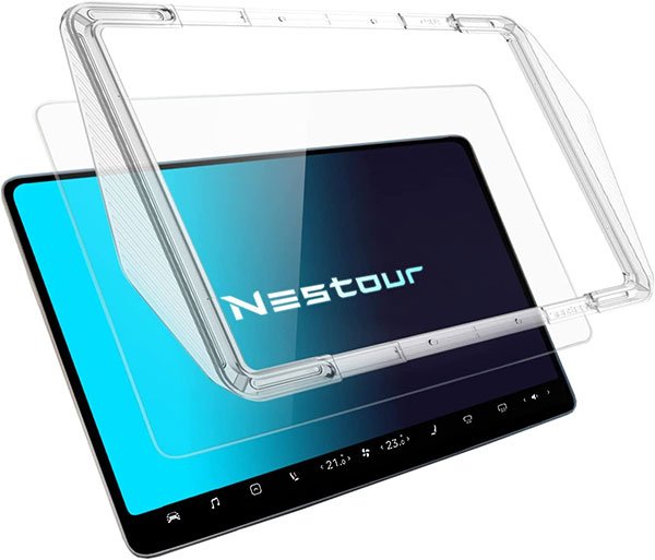 Nestour Screen Protector Fit For Tesla Model 3 Model Y 2016-2023 Alignment Kit 15 inch Center Control Touch Screen Protector Tempered Glass Tesla Accessories with Super Fast Self-Adhesion, Bubble Free, Anti-Fingerprint, 9H Hardness & Crystal Clear product image