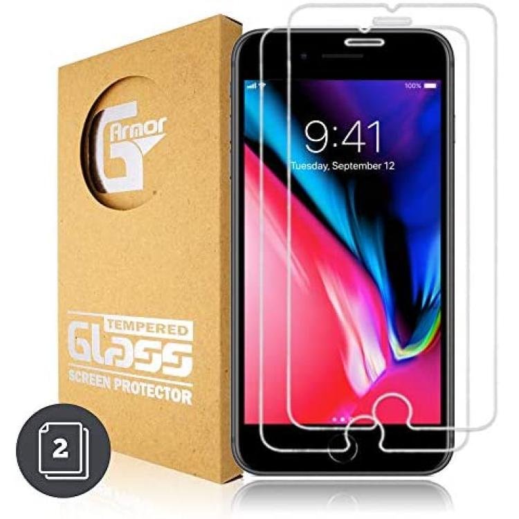 G-Armor Glass Screen Protector for iPhone 8 Plus, 7 Plus, 6s Plus, 6 Plus (2 Pack) - Ultra Clear Tempered Glass Protective Screen Cover, Phone Case Friendly, Accessories for 5.5-inch Apple iPhones product image
