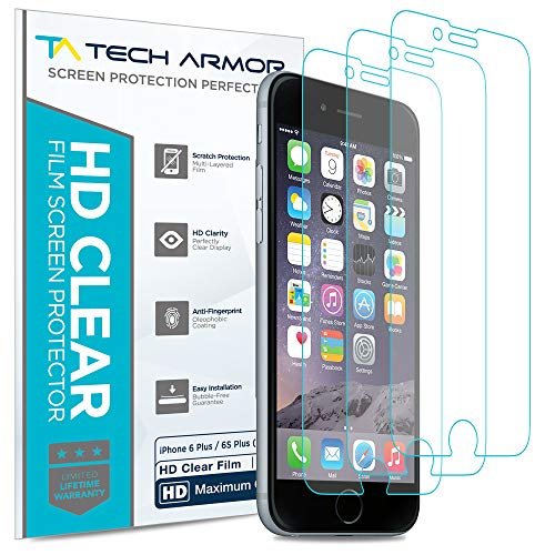 Tech Armor HD Clear Film Screen Protector Designed for Apple iPhone 6 Plus and 6S Plus 5.5 Inch 3 Pack product image