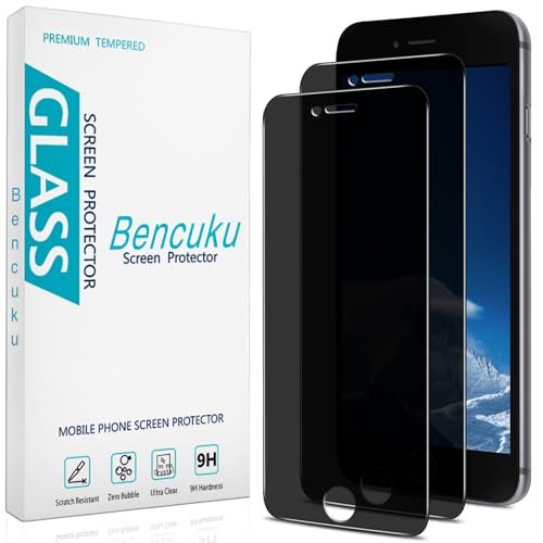 Bencuku (2 Pack) Privacy Screen Protector Designed for iPhone 8 Plus and iPhone 7 Plus 5.5-inch, Anti-Spy Tempered Glass, Anti Scratch, Bubble Free product image