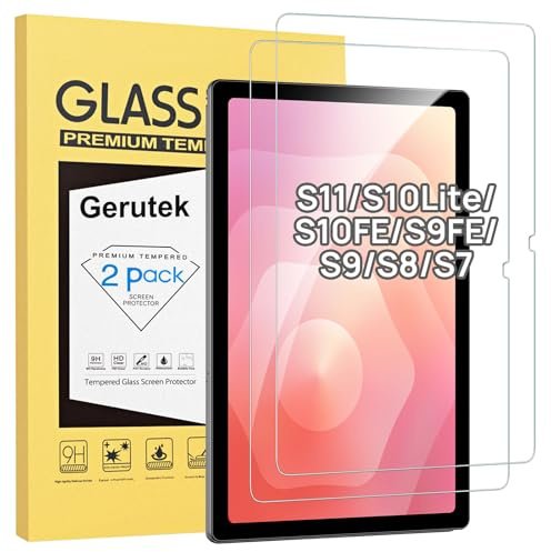 Gerutek 2 Pack Screen Protector for Samsung Galaxy Tab S9 FE 10.9-inch (2023), 9H Tempered Glass Film, S Pen Compatible, Ultra Clear product image