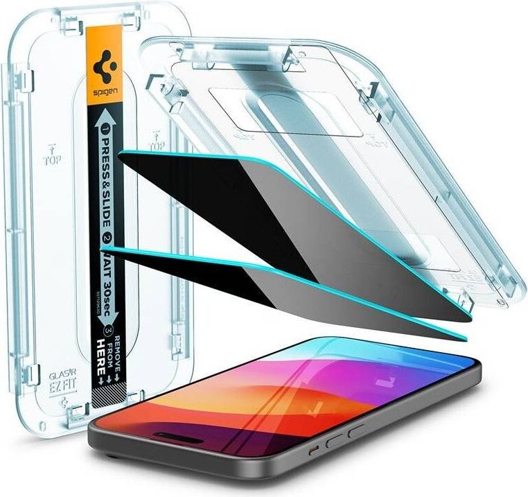 Spigen GlasTR EZ Fit Tempered Glass Screen Protector for iPhone 15/16 6.1 inch, Auto-Align Tray product image
