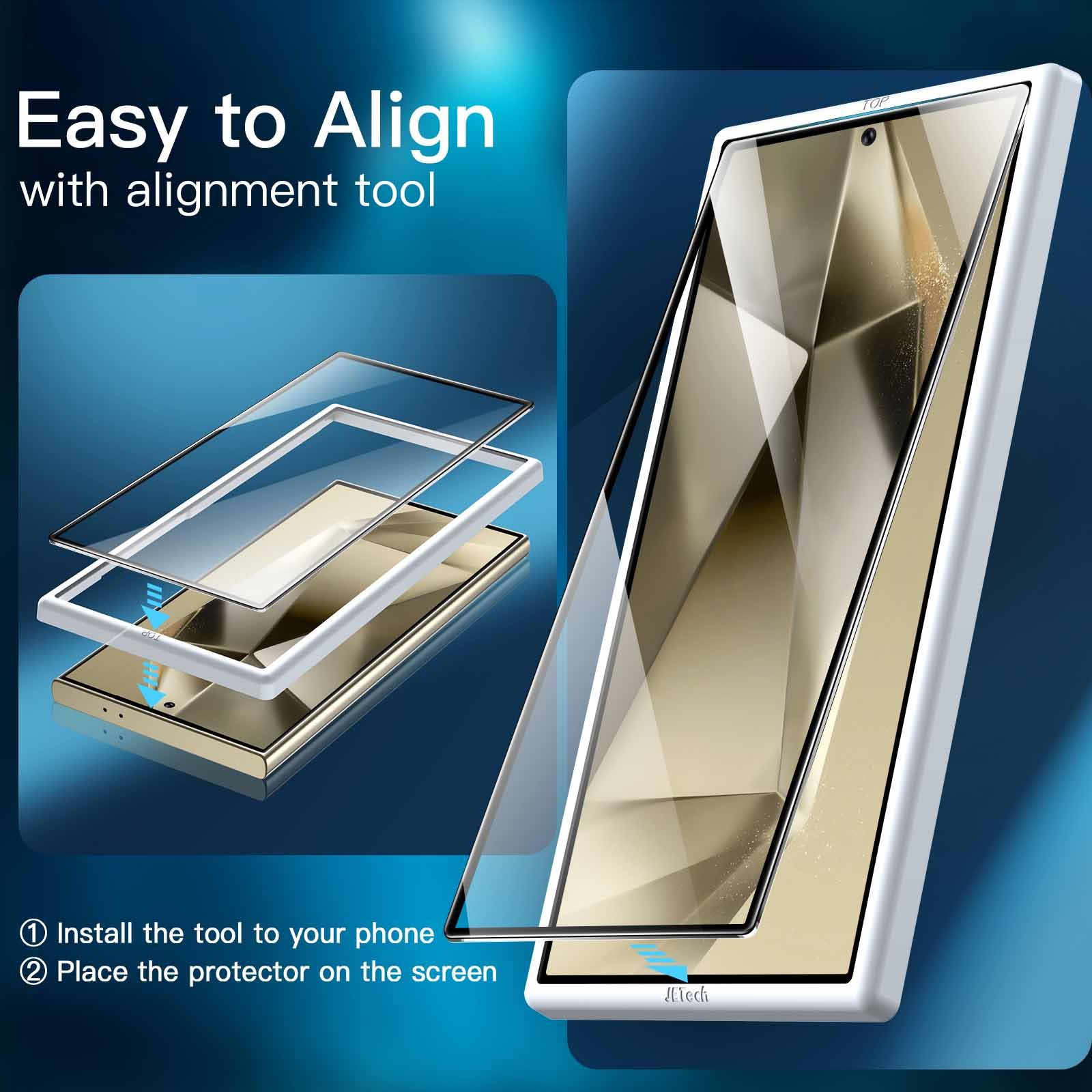 JETech Full Coverage Screen Protector for Samsung Galaxy S24 Ultra 5G 6.8-Inch, Tempered Glass Film product image