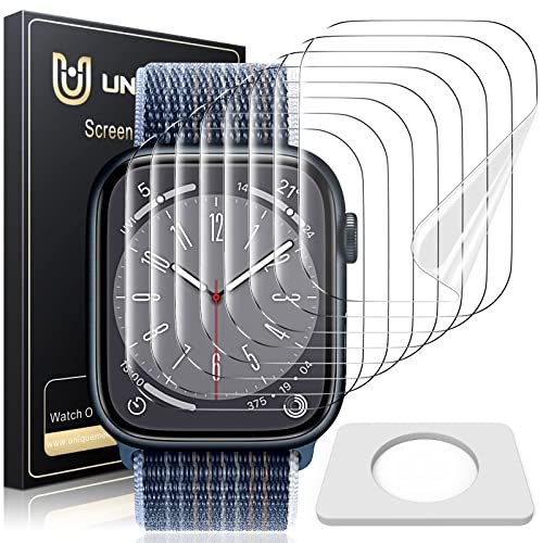 UniqueMe 8 Pack for Apple Watch Series 9/8/7 Screen Protector 45mm, Flexible TPU Film product image