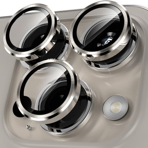 YWXTW for iPhone 15 Pro / iPhone 15 Pro Max Camera Lens Protector, [1:1 Perfect Fit] Matte Metal Anti Scratch Tempered Glass product image